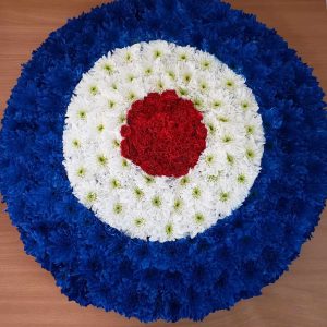 RAF logo funeral flower tribute
