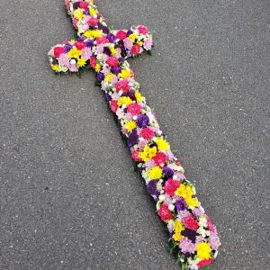 vibrant flower cross