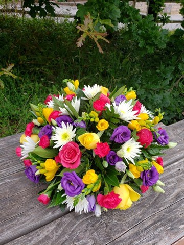 Bright and Beautiful flower posy-funeral flowers-torbay-florist
