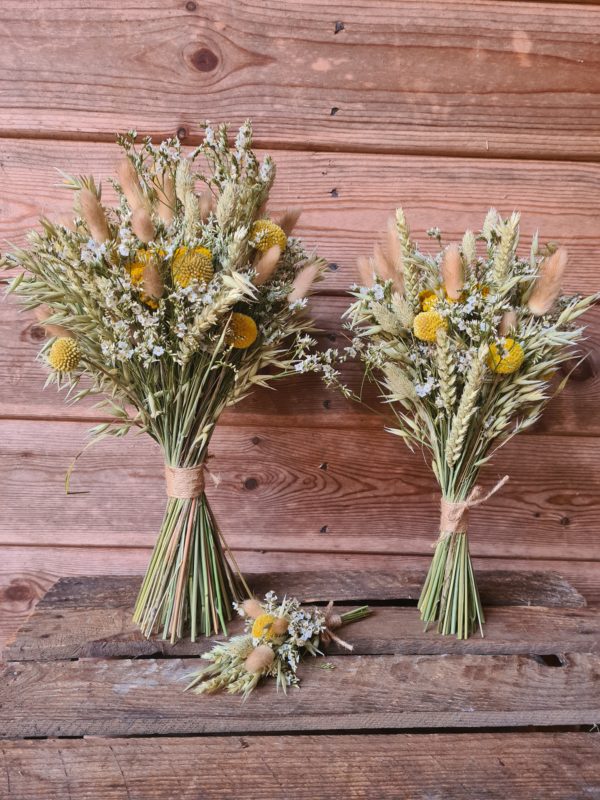 yellow natural dried flowers-wedding flowers-dried flowers-flowers by post-bouquet-bride-bridesmaid-buttonholes