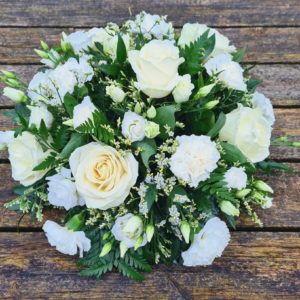 white posy-funeral flowers-white flowers-sympathy flowers-florist-Torbay delivery