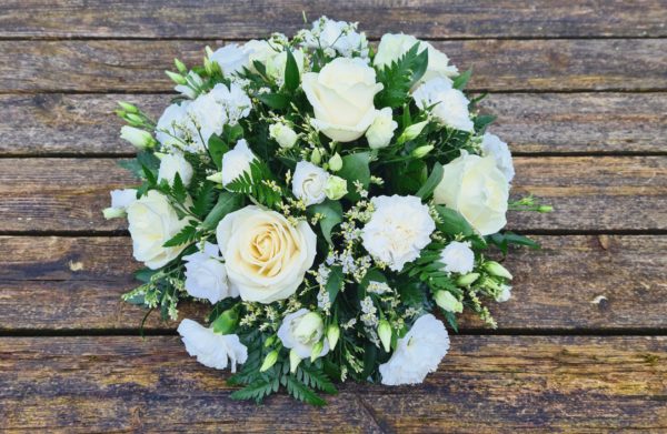 white posy-funeral flowers-white flowers-sympathy flowers-florist-Torbay delivery